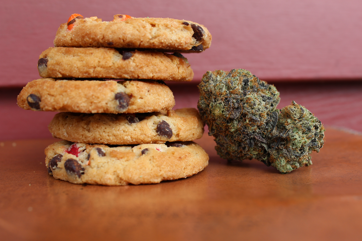 Edible cookies and cannabis flower