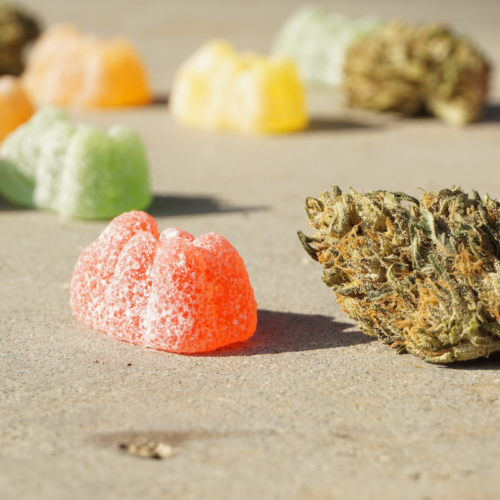 THC gummies and cannabis flower